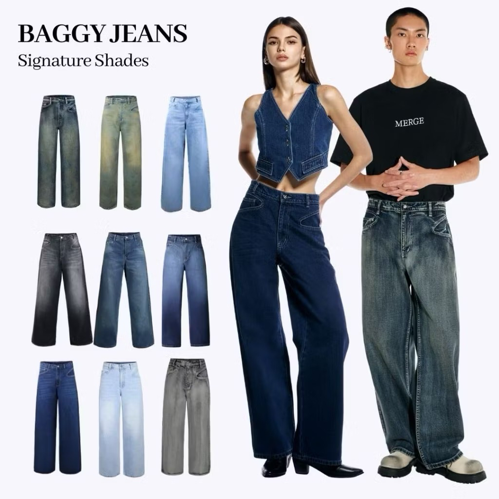 ส่งต่อ Merge กางเกงยีนส์ Baggy Jeans Signature Shades
