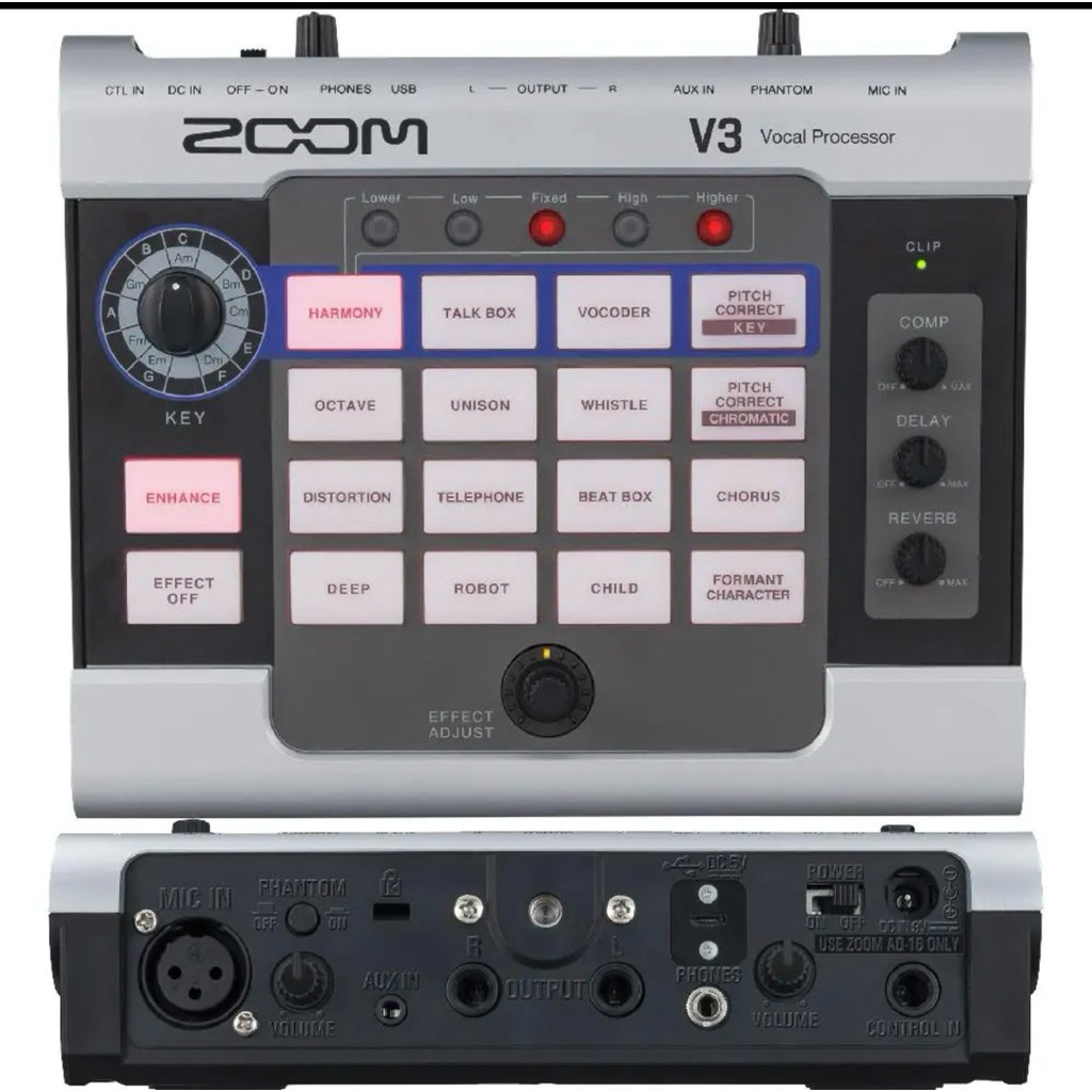 Zoom V3 Vocal Processor เอฟเฟคร้อง / Harmony / Pitch Correct / Octacve / และเอฟเฟคเสียงอื่นๆ