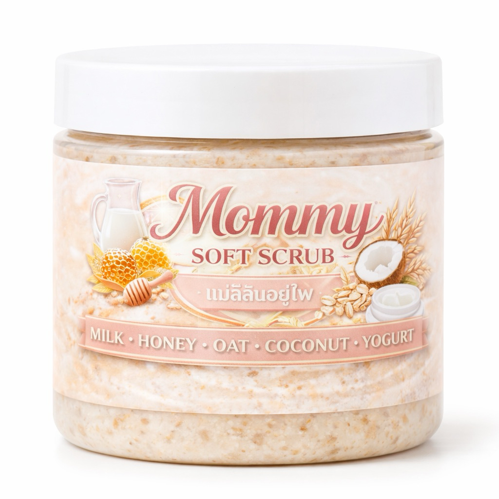สูตร Mommy Soft Scrub – Milk Honey Oat Coconut Yogurt แนวอ่อนโยน เหมาะผิวแพ้ง่าย คุณแม่หลังคลอด ผิวแ