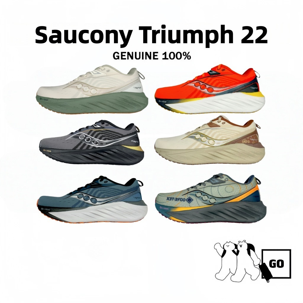 【ของแท้100%】Saucony Triumph 22 รองเท้า ระบายอากาศได้ดีและสะดวกสบาย รองเท้าวิ่ง