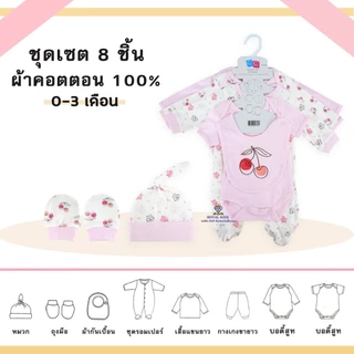 AT001 (8ชิ้น)ชุดของขวัญเด็กแรกเกิด0-3m ของขวัญเยี่ยมคลอด (สินค้าไม่มีกล่อง) ฝากเขียนคำอวยพรได้👶ห่อกันกระแทกให้อย่างดี