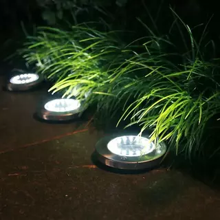 ไฟปักสนาม ไฟฝังพื้น LED แสงวอมเหลืองสว่าง360 องศา โคมไฟตกแต่งสนามหญ้า โคมไฟตกแต่งสนามหญ้า ฝังพื้นโซล่าเซลล์