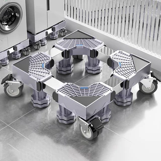 Leerhome ฐานรองเครื่องซักผ้าและตู้เย็น ปรับขนาดได้ ล้อหมุน 360° รับน้ำหนัก 200KG ลดแรงสั่นสะเทือน กันน้ำ กันความชื้น
