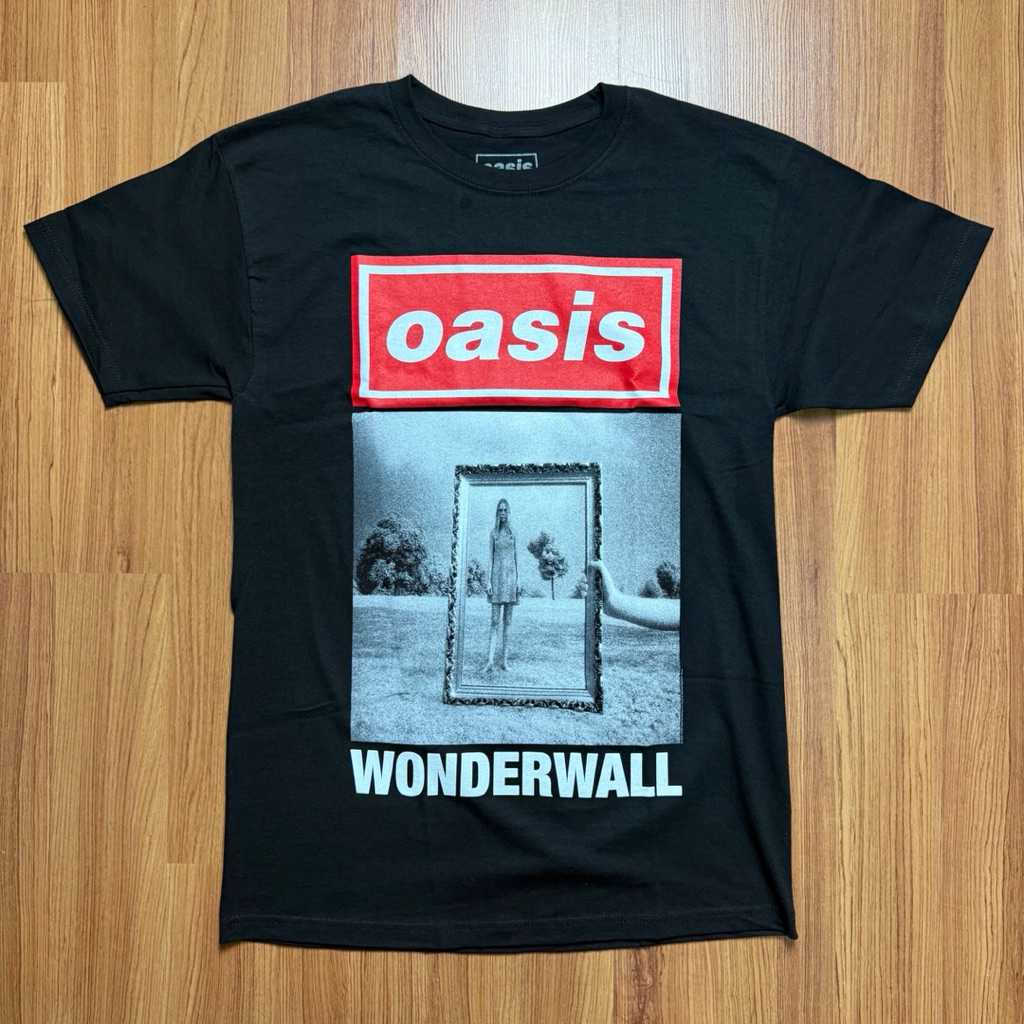 📌พร้อมส่ง เสื้อวง OASIS ลาย Wonderwall สีดำ ของแท้ USA