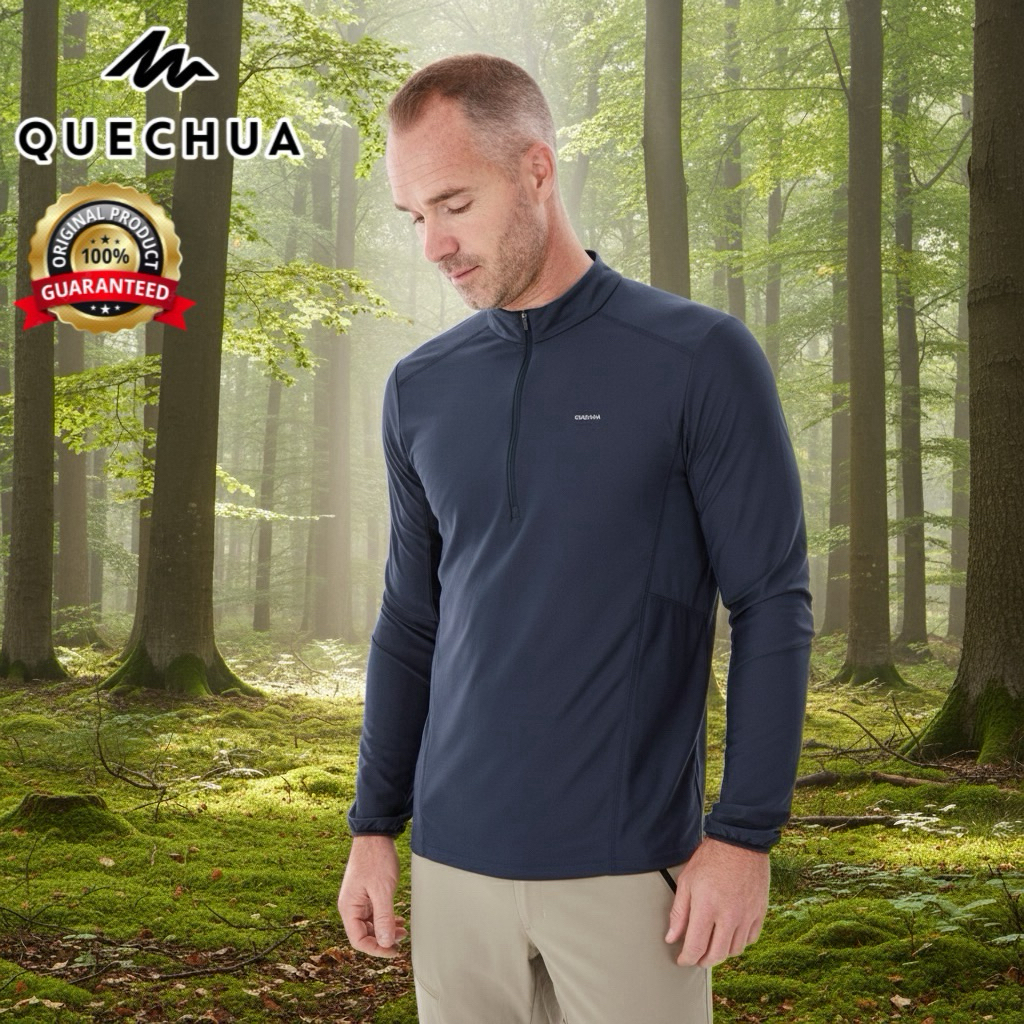 เสื้อเดินป่าแขนยาวสำหรับผู้ชาย รุ่น MH500 (สีน้ำเงินเข้ม) QUECHUA
