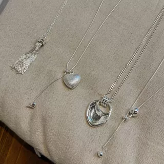 Silver Tassel Necklace สร้อยคอสีเงินเรียบหรู ใส่ง่ายแมตช์ได้ทุกลุค พร้อมส่งจาก กทม.