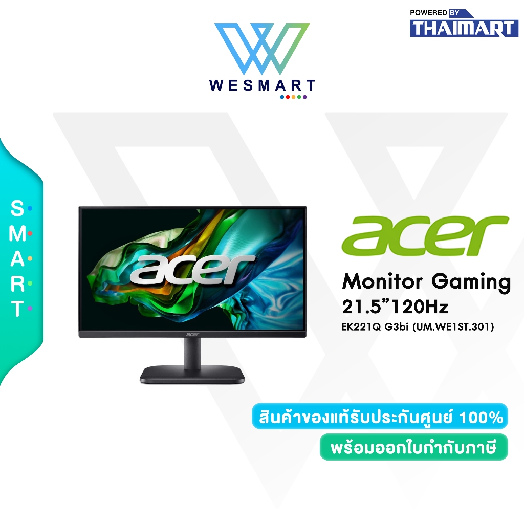 Acer Monitor Gaming EK221Q G3bi (UM.WE1ST.301) : 21.5"IPS,1920x1080,120Hz/1ms/Warranty 3 Years Parts