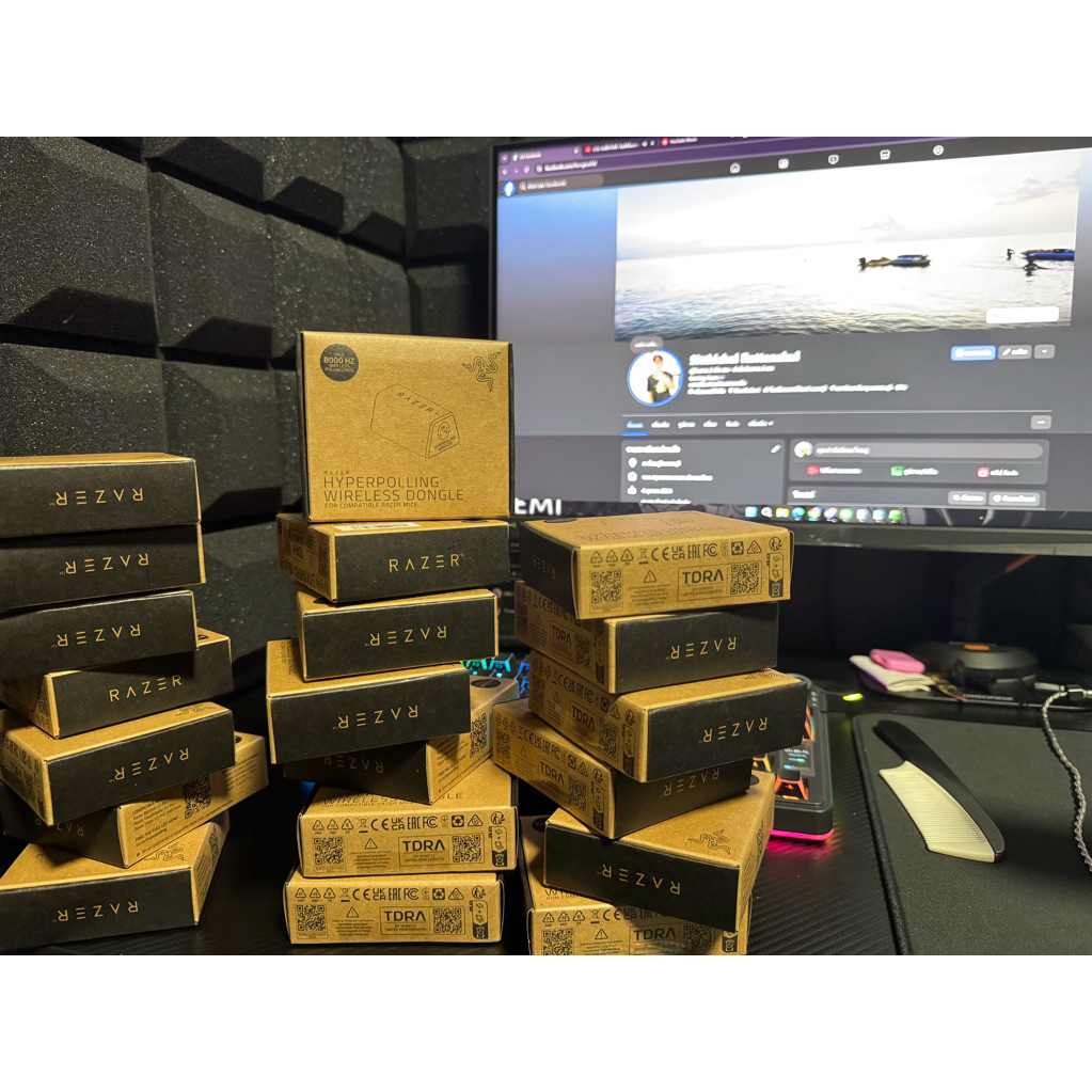 Razer HyperPolling Wireless Dongle - True 8000 Hz Wireless Dongle for Compatible Mice อุปกรณ์รับส่งส