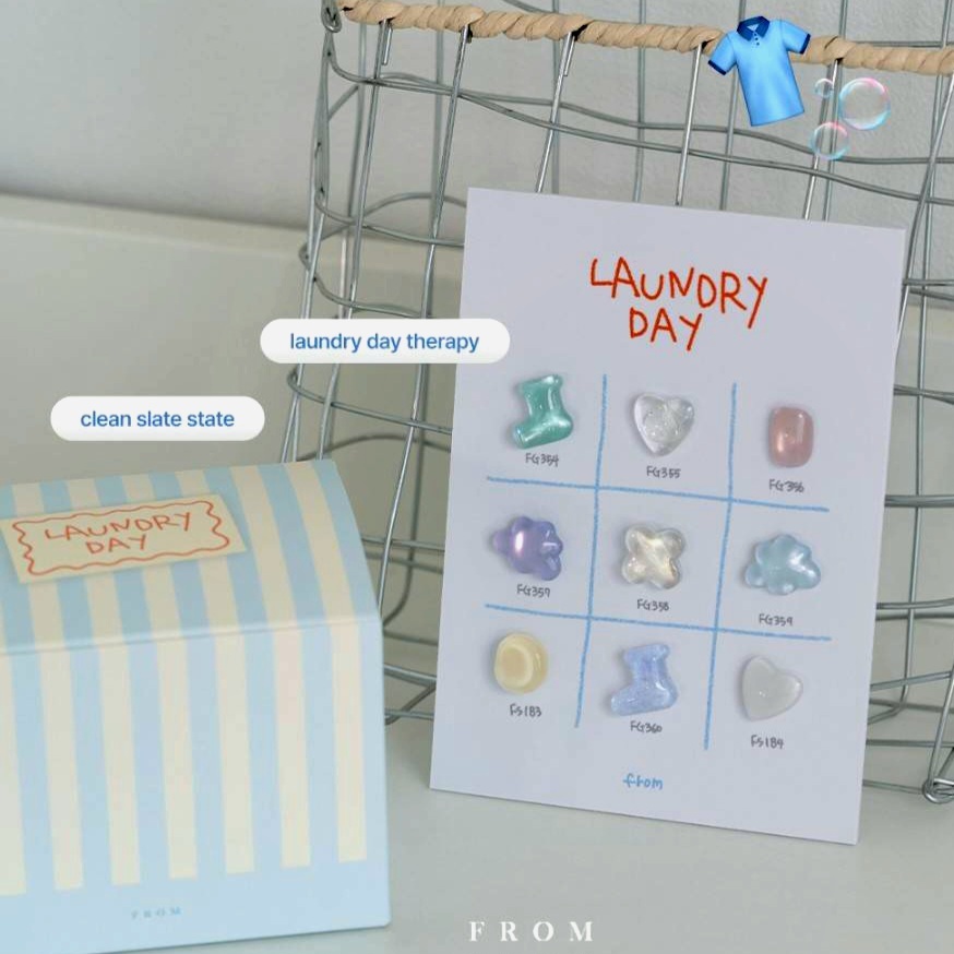 เซตสีเจลฟรอมเดอะเนลFROM🇰🇷 Laundry Day cateye collection 9สีลูกแก้ว+ไซรัป FG354-360, FS183-184 ของแท้