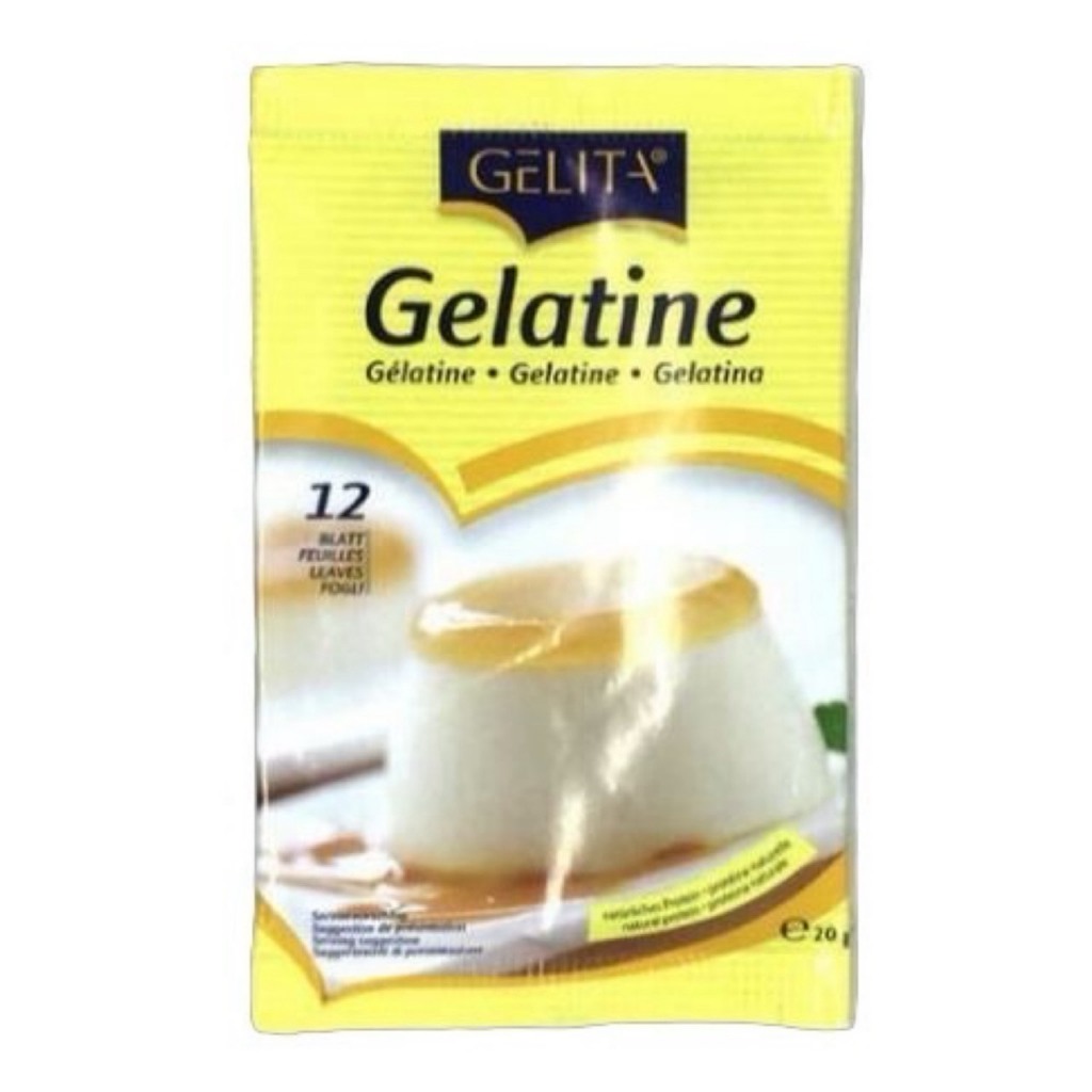 Gelita White Leaf Gelatine 20g เยลลิต้า เจลาติน 12แผ่น