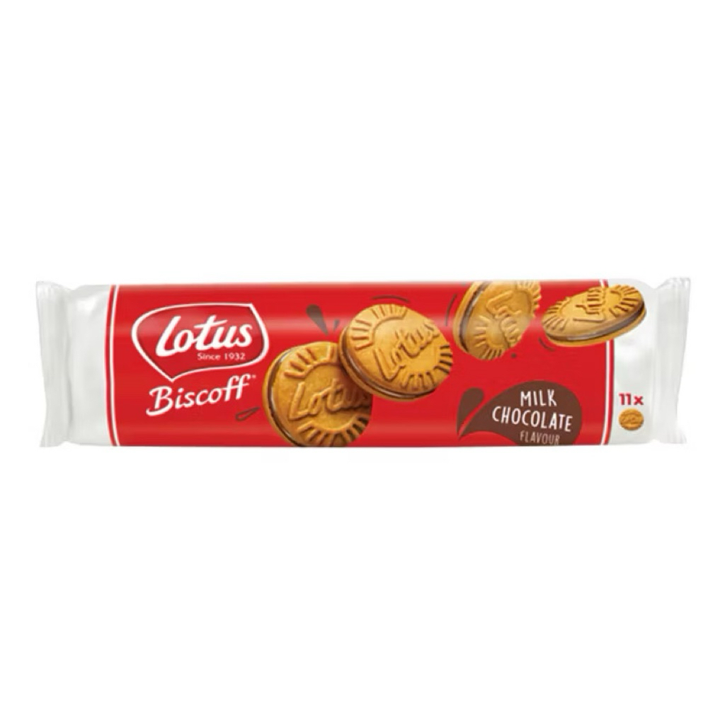 Lotus Biscoff Sandwich 110g. Milk Choc โลตัสบิสคอฟแซนด์วิชสอดไส้ 110 กรัม (11ชิ้น) ราคาถูก Shopee Lazada