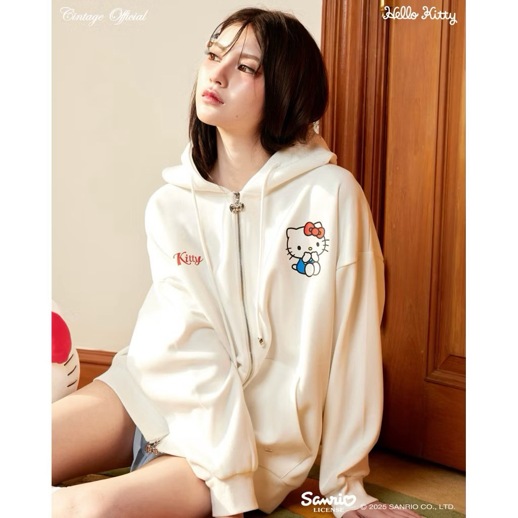 (New in pack) Cintage♡ CT2154 Cintage x Hello kitty - cardigan 🧶 สี KT white Downtown