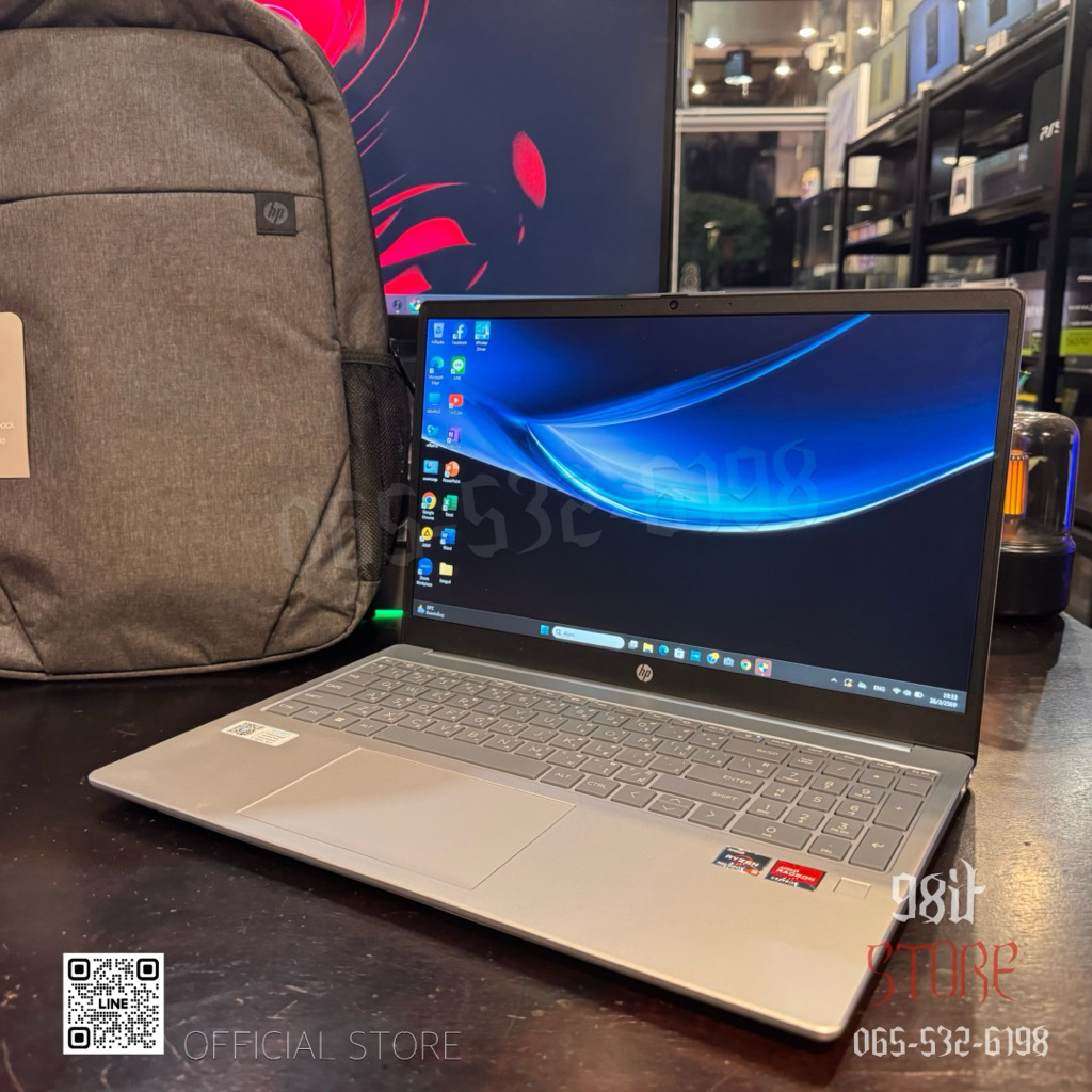 💻 Notebook 💻 HP 15-FC0285AU ใช้งานออฟฟิศ เรียน ทั่วไป วินโดแท้ Ryzen 3 7320U 8GB DDR5 ประกัน 1 ปี