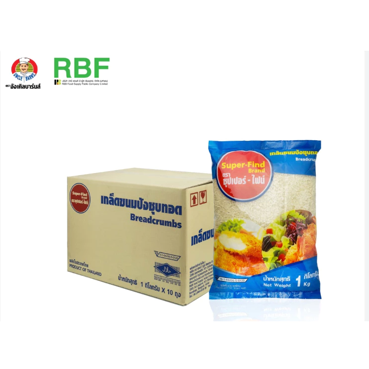 Super-find เกร็ดขนมปัง ซุปเปอร์ไฟส์ 1000กรัม (ยกลัง 10 ถุง)