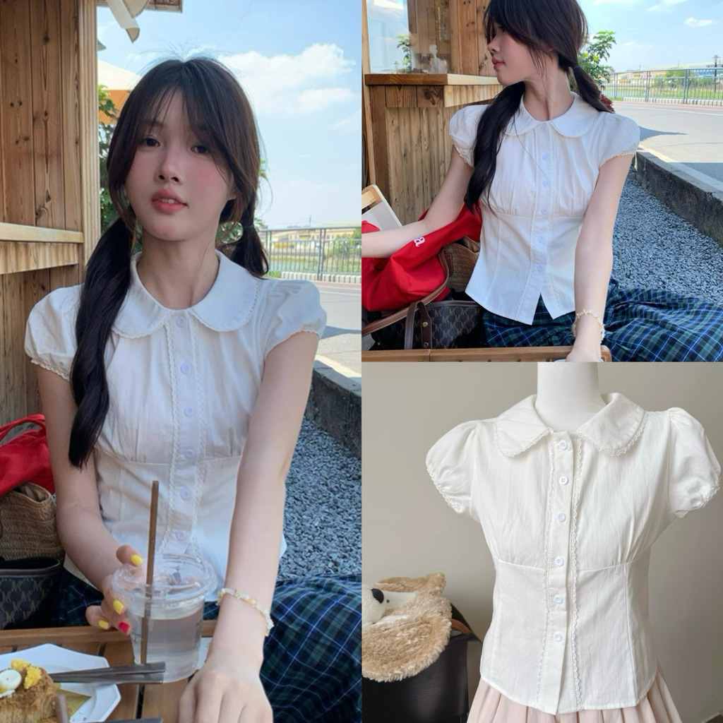 Somedays | 🐰Wendy Top เสื้อแขนสั้นลูกไม้ แต่งขอบหยักเพิ่มความหวาน