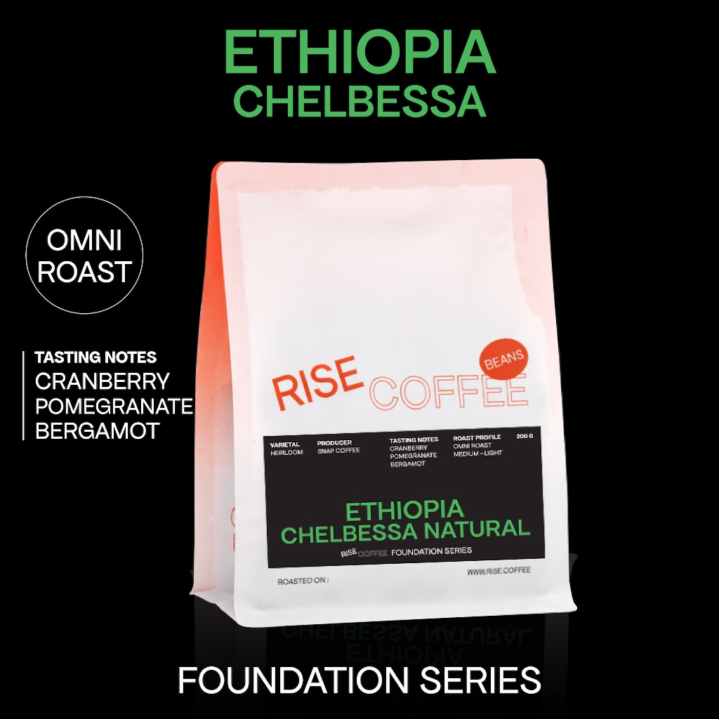 RISE COFFEE เมล็ดกาแฟ ETHIOPIA CHELBESSA NATURAL คั่วกลางอ่อน Omni Roast