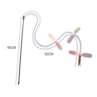 AL-1667 ของเล่นแมว ไม้ตกแมว ทรงแมลงปอ ปีกวิบวับ ท่อนุ่มนิ่ม ปลายขนนก สวยน่ารัก พร้อมส่ง 🐱🪶💖