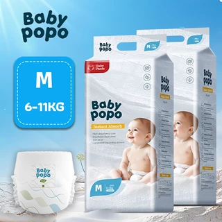 [ซื้อ 1 แถม 1] BABYPOPO 50ชิ้น ผ้าอ้อมเด็ก กางเกง กางเกง นุ่ม บางเบา แบบเทป BABY DIAPER PANTS M/L/XL/XXL