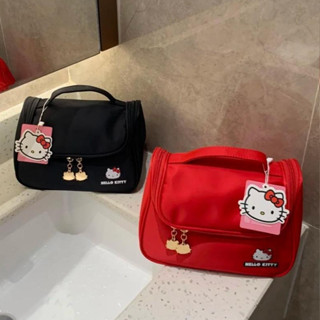 Kitty รูปแบบใหม่แบบพกพากันน้ํา กระเป๋าเครื่องสำอางการ์ตูน สี…
