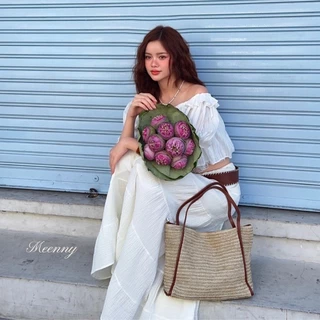 Meenny Closet | LN01 (มีSize) เสื้อปาดไหล่ลุคคุณหนูเเต่งลูกไม้