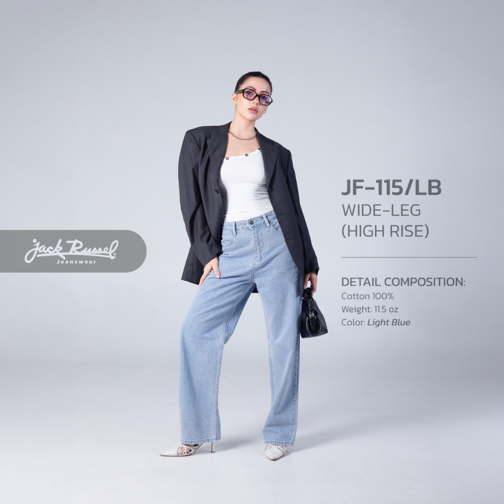 กางเกงยีนส์ผู้หญิง Klassik JF-115/LB Straight Fit Light Blue High Waisted Jack Russel
