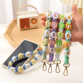 ผ้าฝ้ายทอดอกไม้ Lanyardsสายโทรศัพท์มือถือสำหรับป้องกันการสูญเสียพวงกุญแจฯลฯยังสามารถใช้สายแขวนข้างกระเป๋าได้