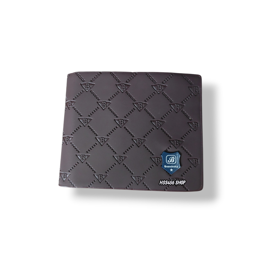 กระเป๋าสตางค์ผู้ชาย Bomshisky ใบใหญ่แบบสั้น #LB-027เหล็กB