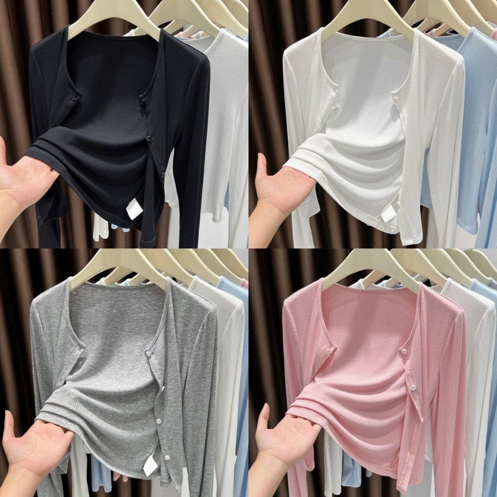 เสื้อคลุมไหมพรมถักสำหรับผู้หญิง ผ้าคลุมกันแดด บางและระบายอากาศได้ดี ผ้าคลุมไหล่ชั้นนอก