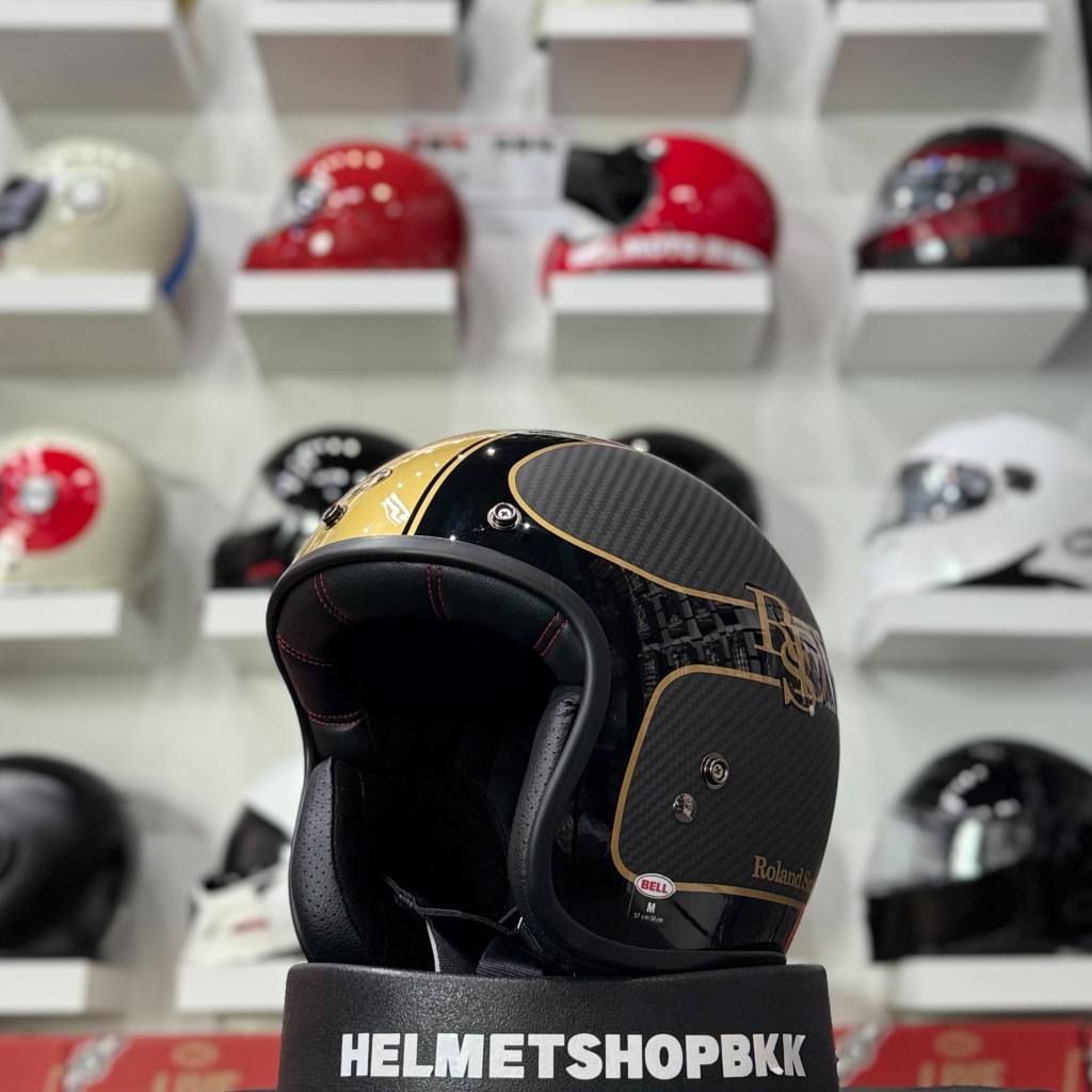 หมวกกันน็อคเปิดหน้าคาร์บอน BELL CUSTOM 500 CARBON RSD PLAYER MATTE GLOSS BLACK GOLD