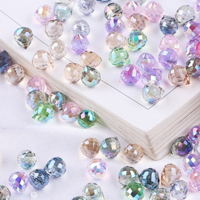 ลูกปัดคริสตัลออสเตรียเจียระไน 9x8mm 10 ชิ้น สำหรับ DIY งานเครื่องประดับทำต่างหูและสร้อยคอ