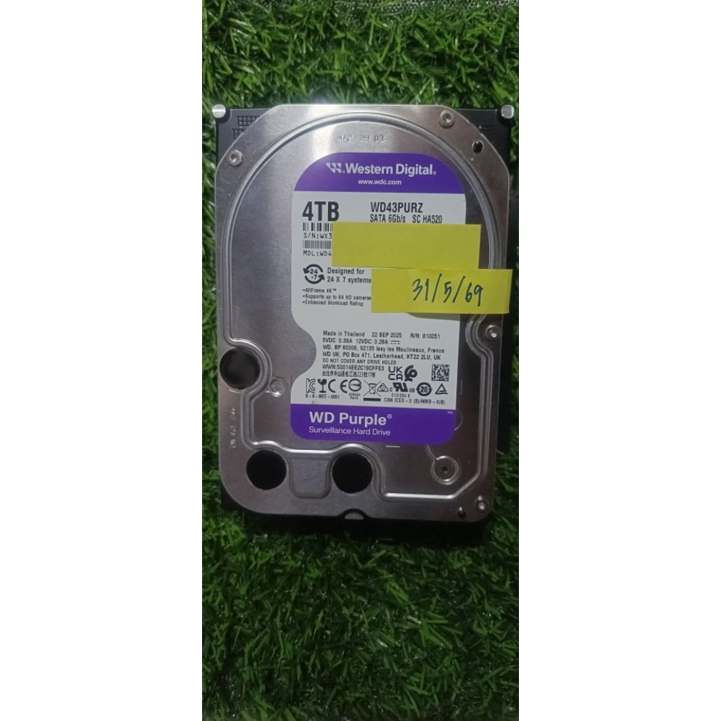 ฮาร์ดดิสก์ HDD WD 4 TB (มือสอง)