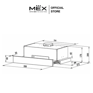 MEX รุ่น SLD62 เครื่องดูดควันสลิมไลน์ ขนาด 60 ซม. (ติดตั้งทั้งระบบต่อท่อออกนอกอาคารและหมุนเวียน)