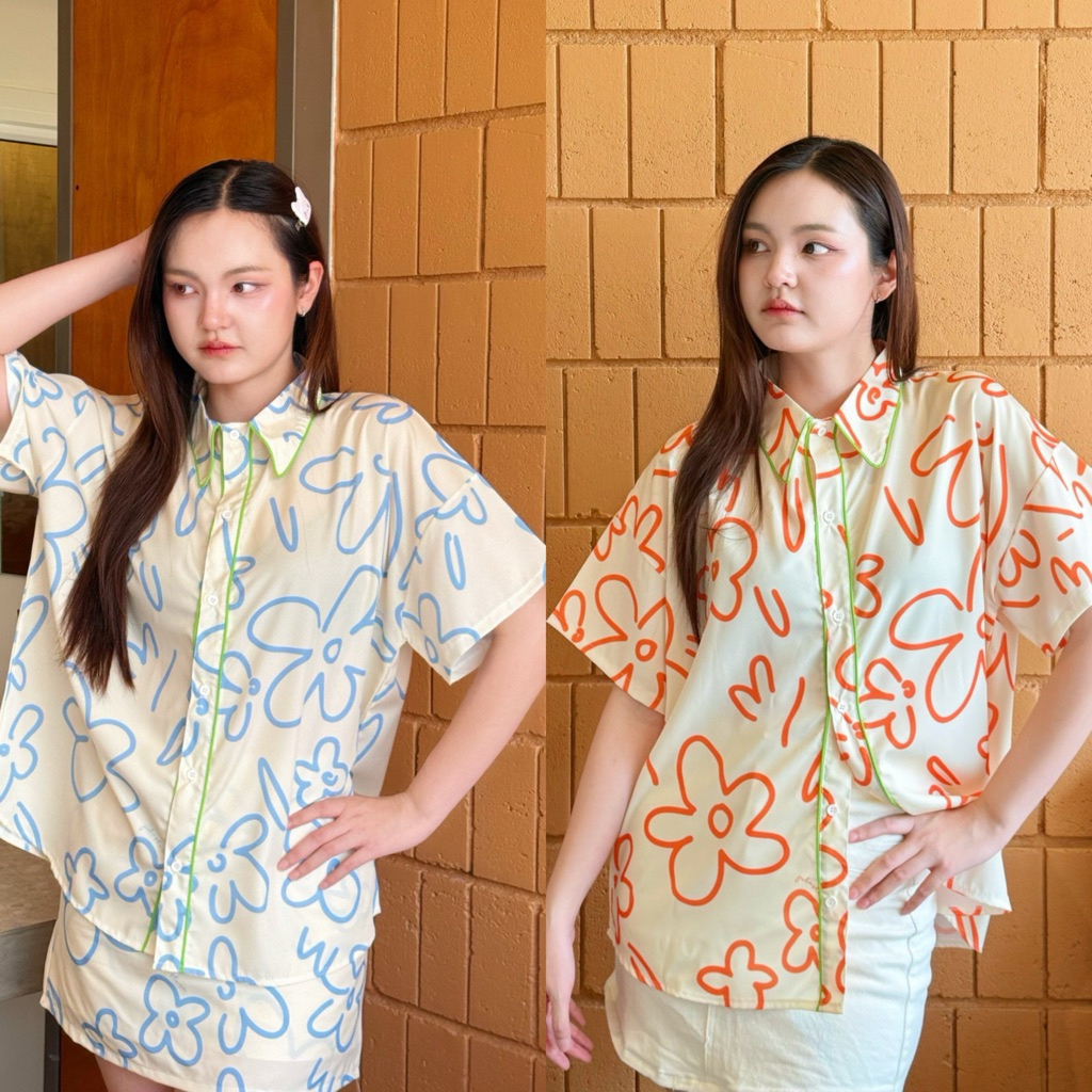Pre-order จัดส่ง 26 เมษา🌼🌼💘Poppy 1st 🌼 เสื้อเชิ้ตลายดอกไม้