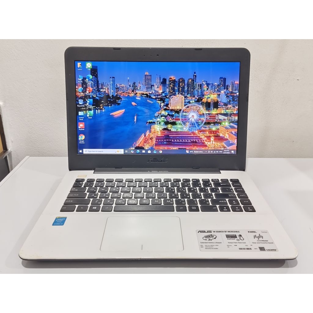 Notebook โน๊ตบุ๊ค มือสอง ราคาถูก รุ่น Asus K455L corei3 gen5 ram 8G ใช้งานลื่น ตัวเครื่องสวย แบตใหม่