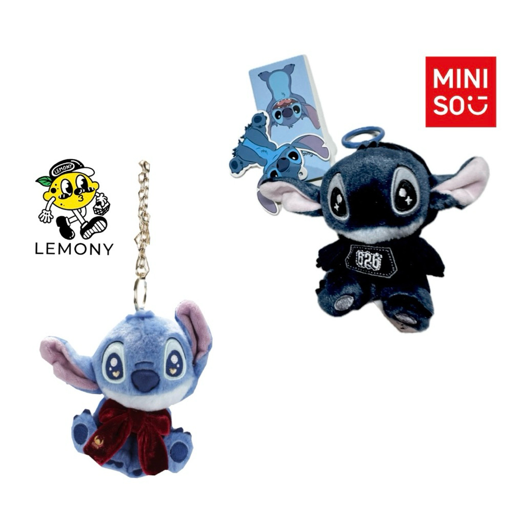 MINISO Disney Stitch Series ตุ๊กตาสติชสวมเสื้อฮู้ด 626, สติชผูกโบว์ (พร้อมส่งในไทย 🇹🇭)