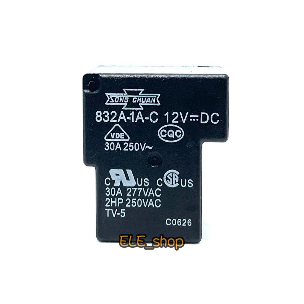รีเลย์ไฟฟ้า 12V 832A-1A-C. 12VDC 30A 250VAC 4ขา สินค้าพร้อมส่ง