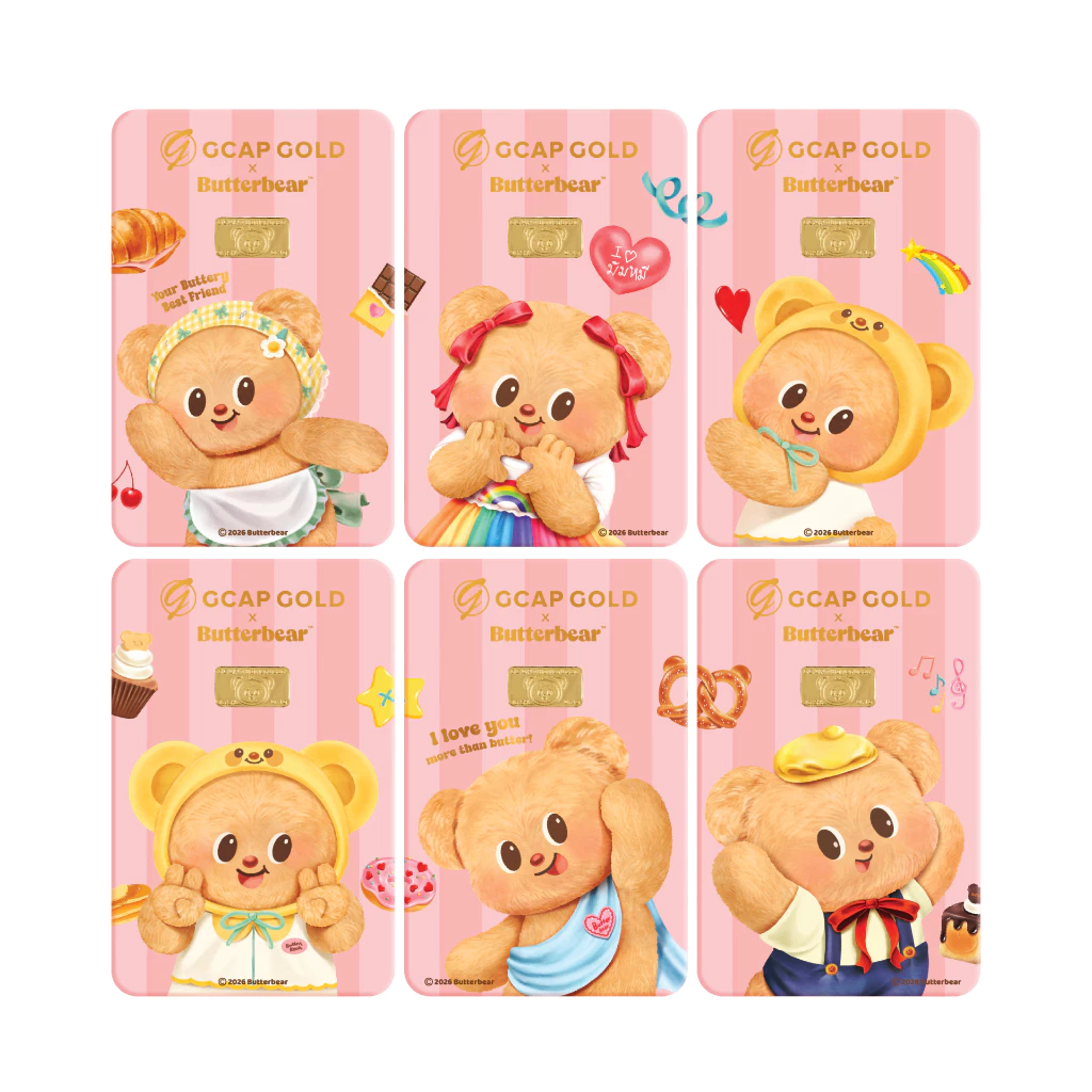 GCAP GOLD x ButterBear ทองคำแท่ง 0.1 กรัม 96.50% GCAP GOLD ทองแผ่น การ์ดทอง ทองแท้ จัดส่งฟรี