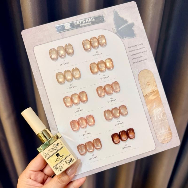 Let's nail Jelly Brownies โทนนู้ดน้ำตาล 10 สี ( 035 )พร้อมชาร์จสำเร็จรูป