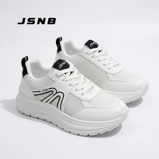 JSNB !NEW!รองเท้าผ้าใบ ทรงสปอร์ตระบายอากาศพื้นนุ่มเดินสบายเสริมส้นเพิ่มความสูง 4ซม. ทนทาน ใส่เที่ยว ใส่ทำงานได้ [LN9020]