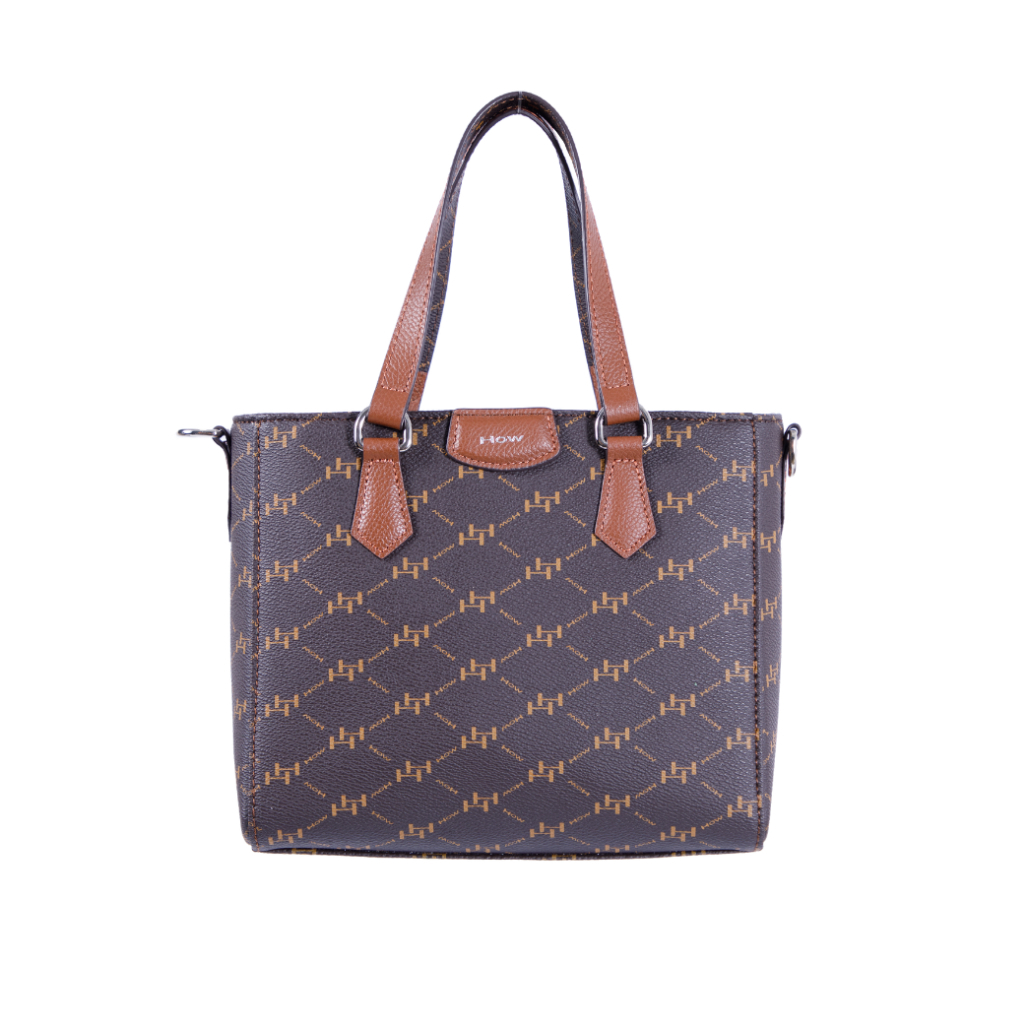 How กระเป๋าถือ+สายสะพายยาว รุ่น HHH0413 - สีน้ำตาลเข้ม