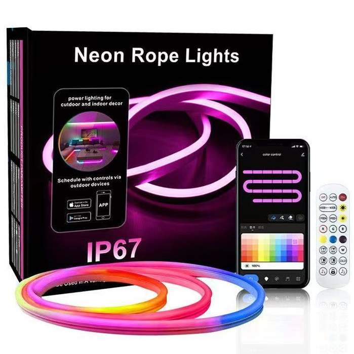 ไฟเส้น LED Neon Flex Premium ไฟนีออน ยาว 5-20M เปลี่ยนสีได้ พร้อมรีโมท กระพริบตามเสียงเพลง ใช้งานง่าย
