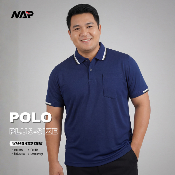 NAP Sport เสื้อโปโลผู้ชาย ไซส์ใหญ่พิเศษ 48-54 นิ้ว สีพื้น