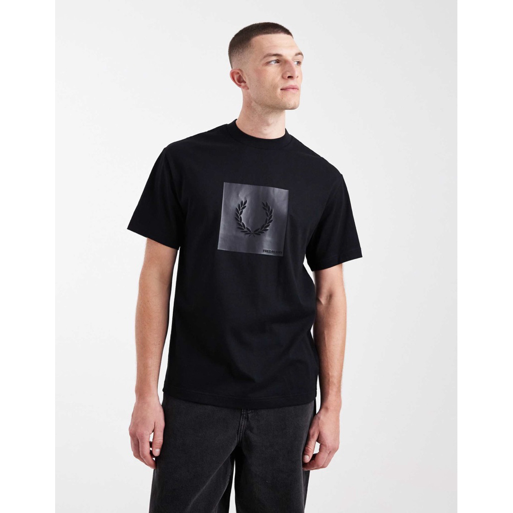 Fred Perry Box Graphic T-Shirt in Black