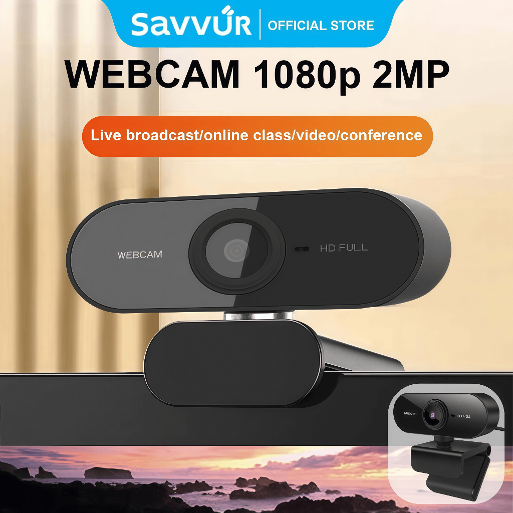 กล้องเว็บแคมถ่ายทอดสด Full HD 1080p พร้อมไมโครโฟนตัดเสียงรบกวนในตัว เว็บแคม USB แบบเสียบแล้วใช้งานได้ทันที
