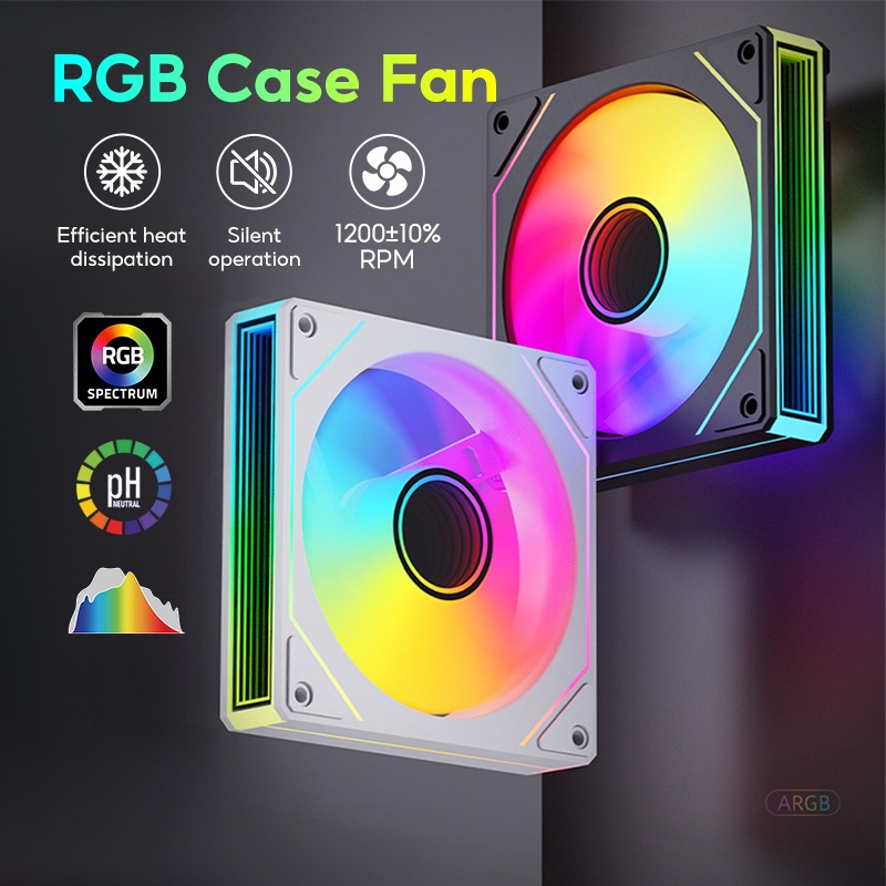พัดลมระบายความร้อน RGB/ARGB 12V  พัดลมเคส พัดลมตู้ ขนาด 12cm.