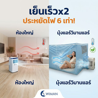 มุ้งสำหรับแอร์เคลื่อนที่ วิมานแอร์ ประหยัดไฟ WIMAN แอร์มุ้งส…