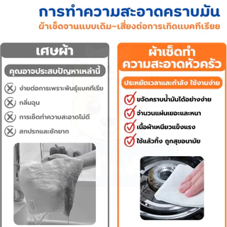 ทิชชู่ทำความสะอาดครัว หนาพิเศษ ขนาดใหญ่ 250*250มม. ขจัดคราบมันได้ดีเยี่ยม 1แพ็ค80แผ่น สะดวกใช้ สำหรับครัวเรือน COD