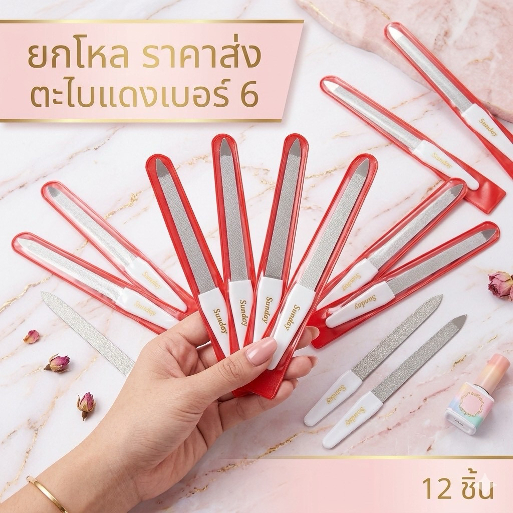 🔥ยกโหล 🔥 ตะไบแดง มี 3  ขนาด