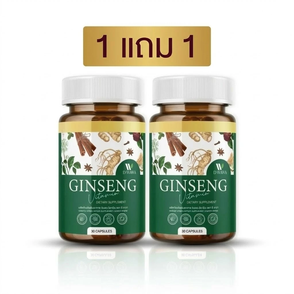 [1แถม1] ตรา ดี วาวา โสมสกัด DWAWA GINSENG วิตามินรวม สมุนไพร 7ชนิด บำรุงร่างกาย ดูแลสมดุลร่างกาย
