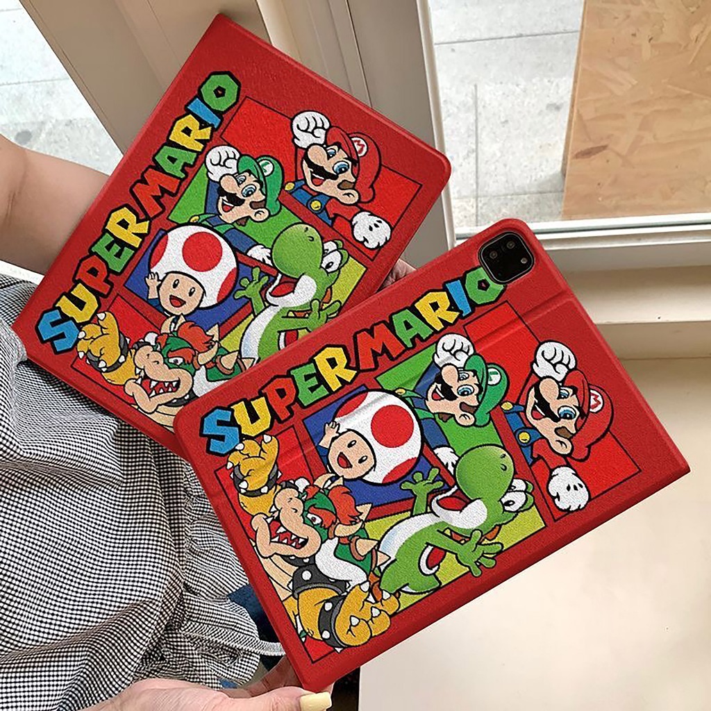 เคส iPad Gen10 Air8 11/13 Gen12 ที่ใส่ปากกา Super Mario เคสไอแพด Air6 Air7 Gen11 Gen9 10.2